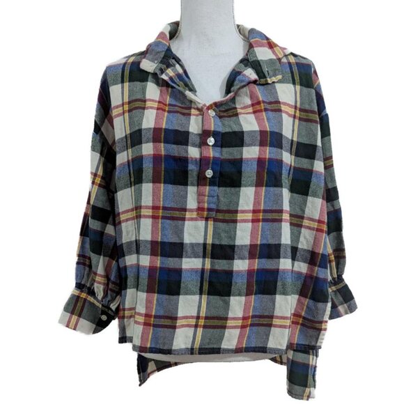 THE GREAT. The Painter's Smock School House Plaid Loose-Fit Multi-Color‎ Shirt - Picture 4 of 9